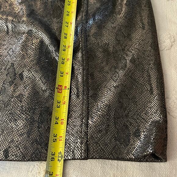 Calvin Klein Metallic Gunmetal Silver Snakeskin Sheath Dress Size 4 Sleeveless - Picture 5 of 7